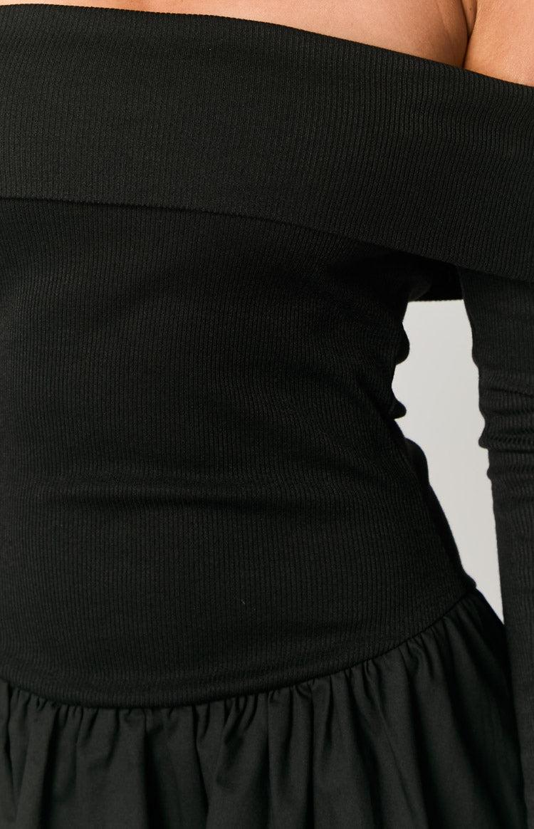 One Dance Black Long Sleeve Mini Dress Product Image