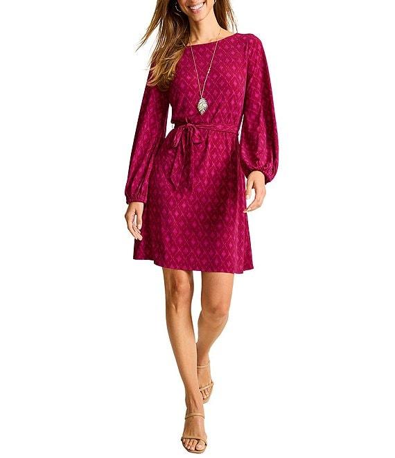 Tommy Bahama Diamond Cay Carmela Boat Neck Long Balloon Sleeve Knee Length Dress Product Image