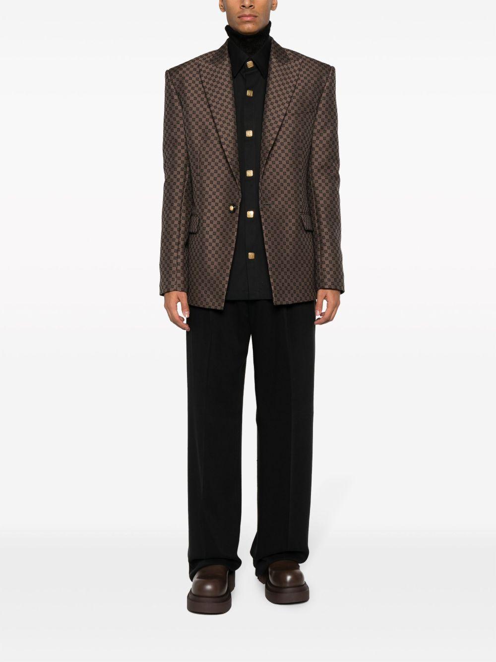 monogram-jacquard single-breasted blazer Product Image