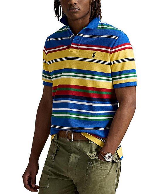 Polo Ralph Lauren Classic Fit Striped Mesh Short Sleeve Polo Shirt Product Image
