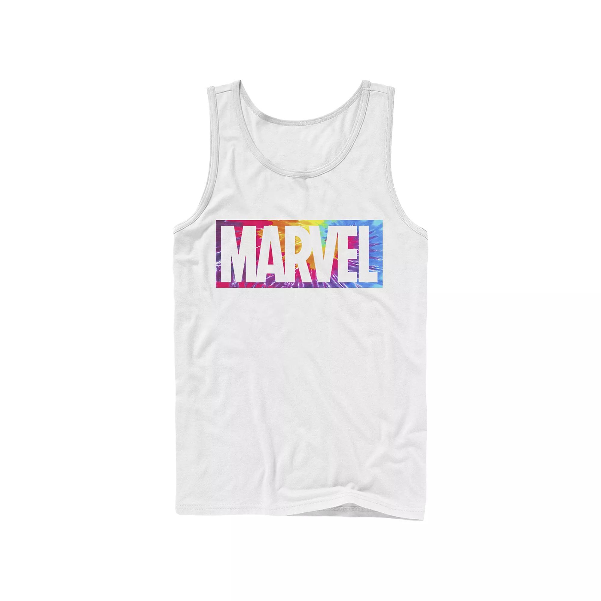 Men's Marvel Logo Tie Dye Graphic Tank Top,  Product Image