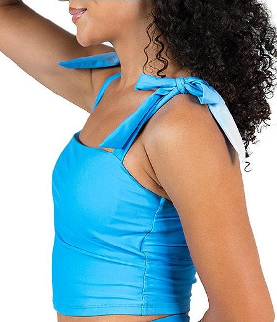 Janela Bay Blue High Waist Tie Front Swim Bottom Product Image