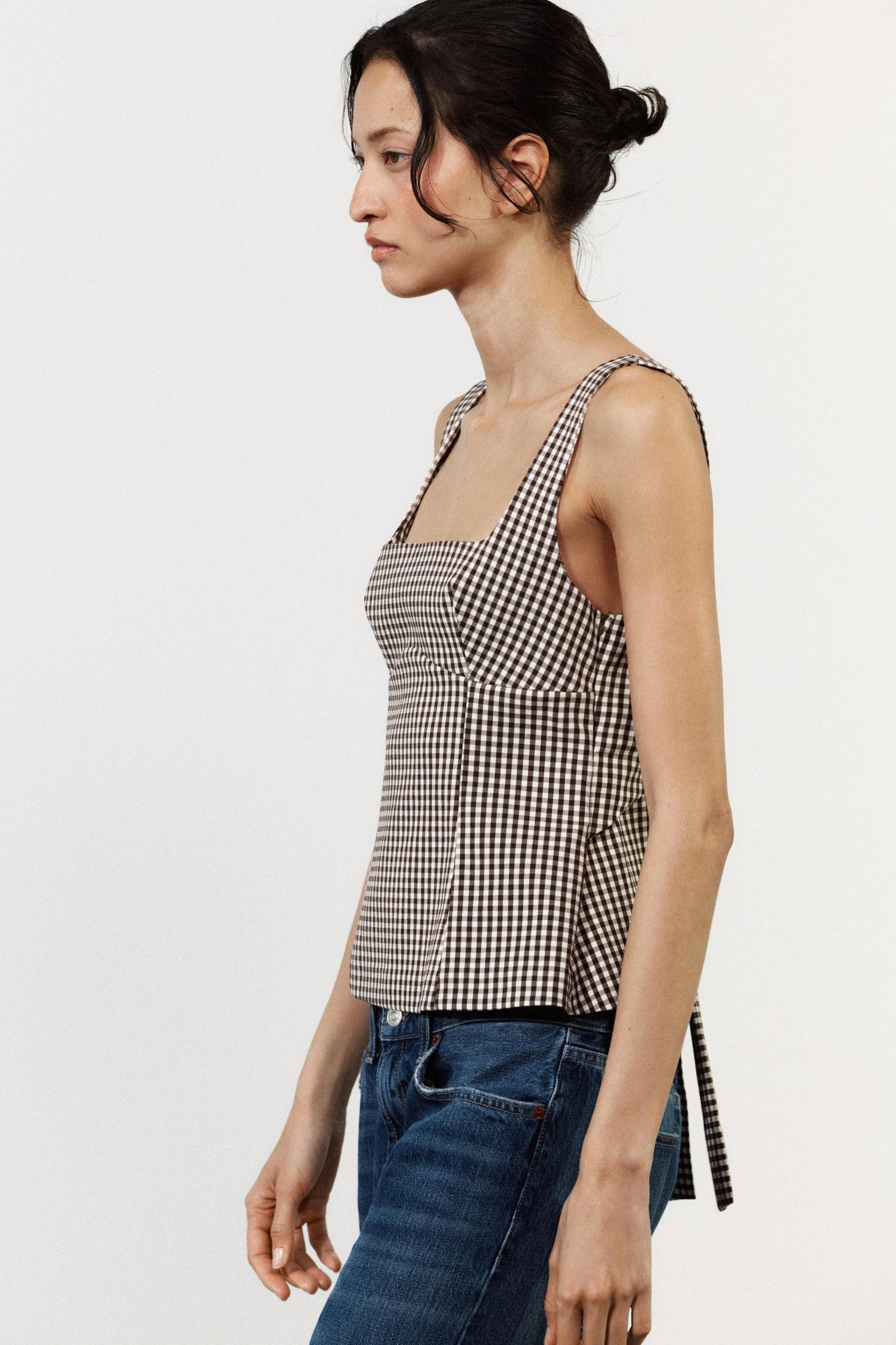 GINGHAM TOP WITH BOW Product Image