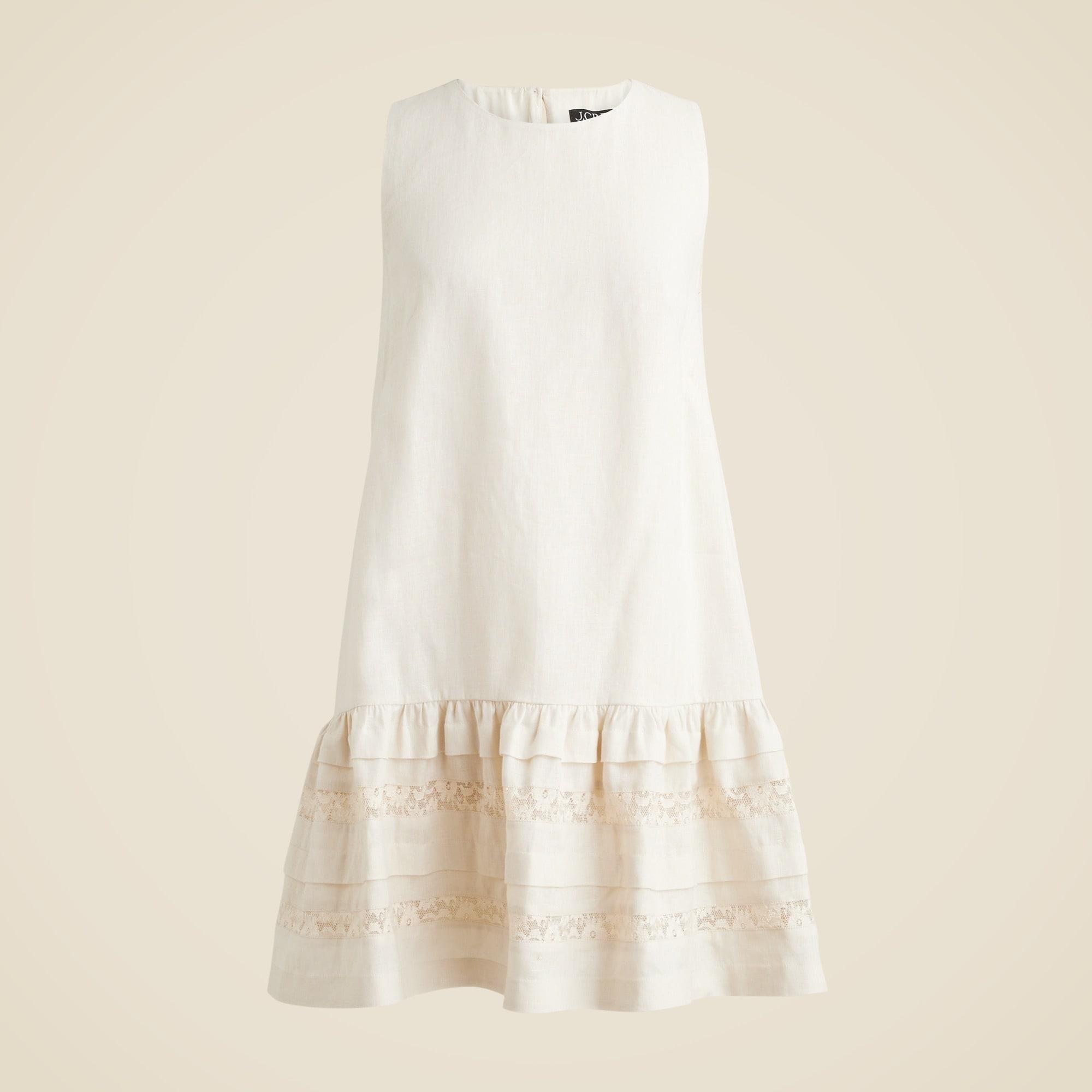 Maxine ruffle-trim dress in linen Product Image