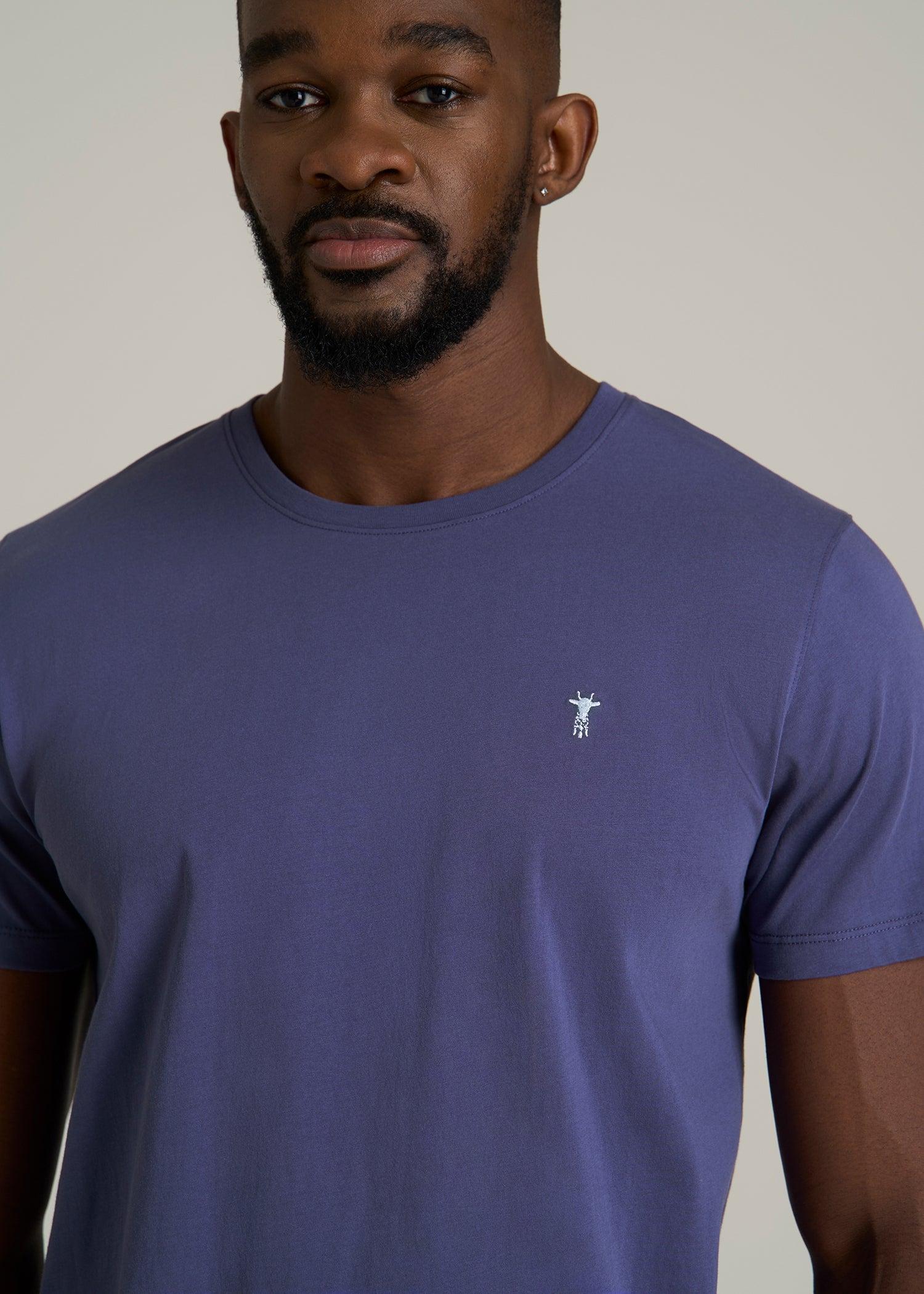 MODERN-FIT Embroidered Logo Crewneck T-Shirt for Tall Men in Future Dusk Product Image