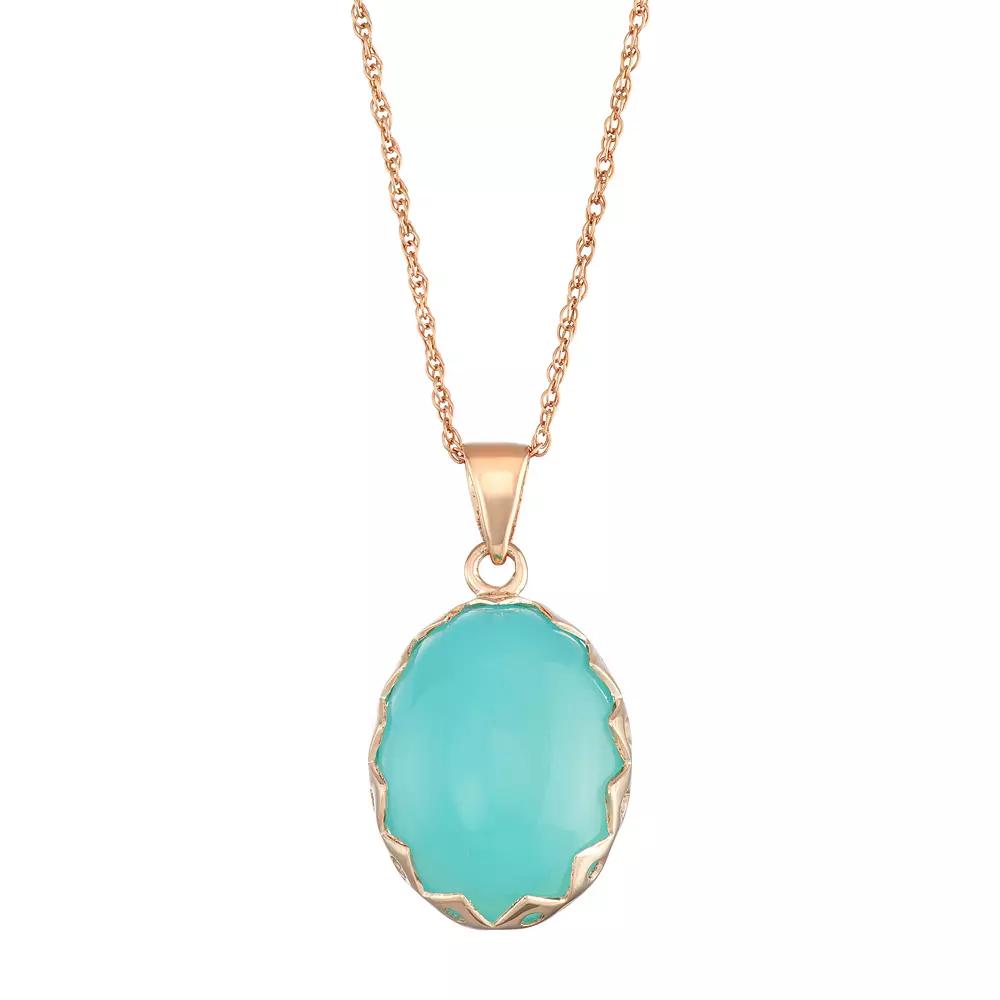 Jewelexcess Sterling Silver Blue Chalcedony Cabochon Necklace, Women's, Size: 18" Product Image