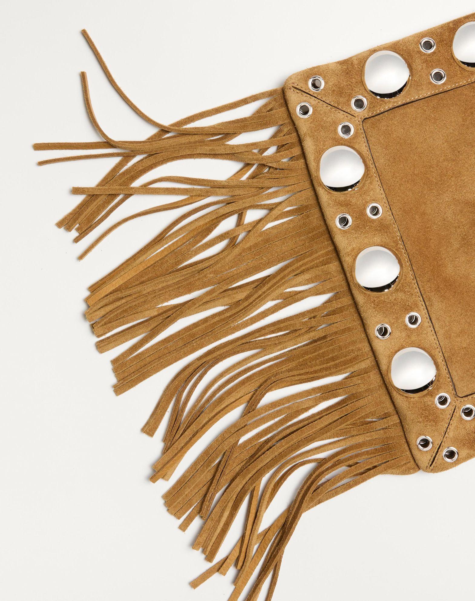 Valentino Garavani Nellcôte Suede Shoulder Bag With Fringes Product Image