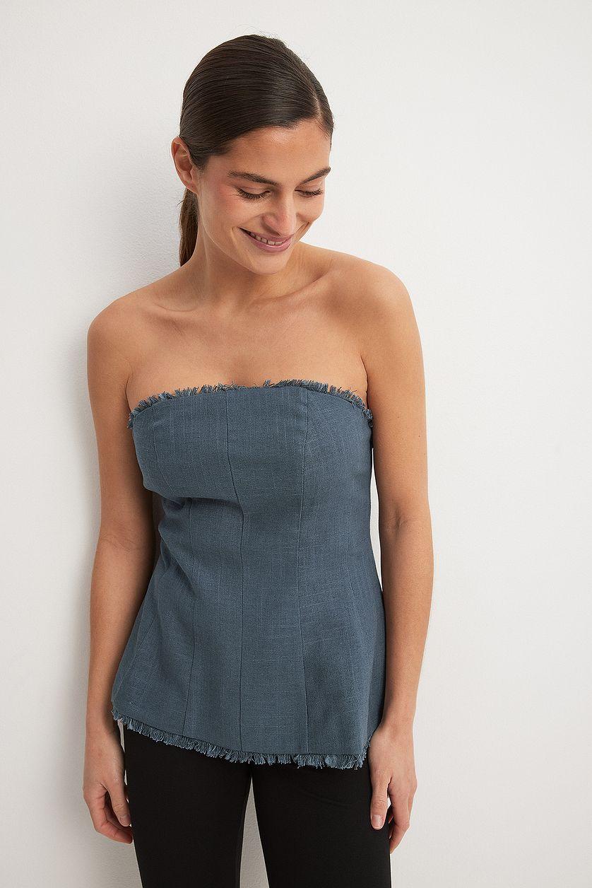 Linen Blend Bandeau Top Product Image