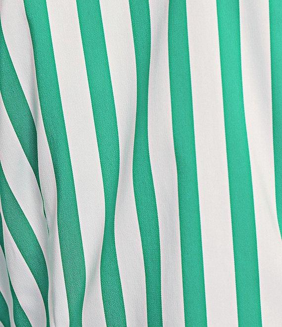 Foxcroft Salina Point Collar 3/4 Sleeve Stretch Stripe Tunic Product Image