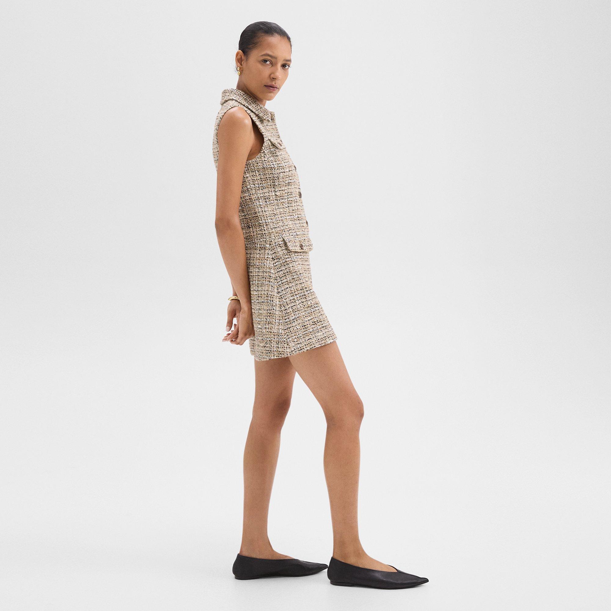 Mixed Tweed Military Dress| Theory Product Image