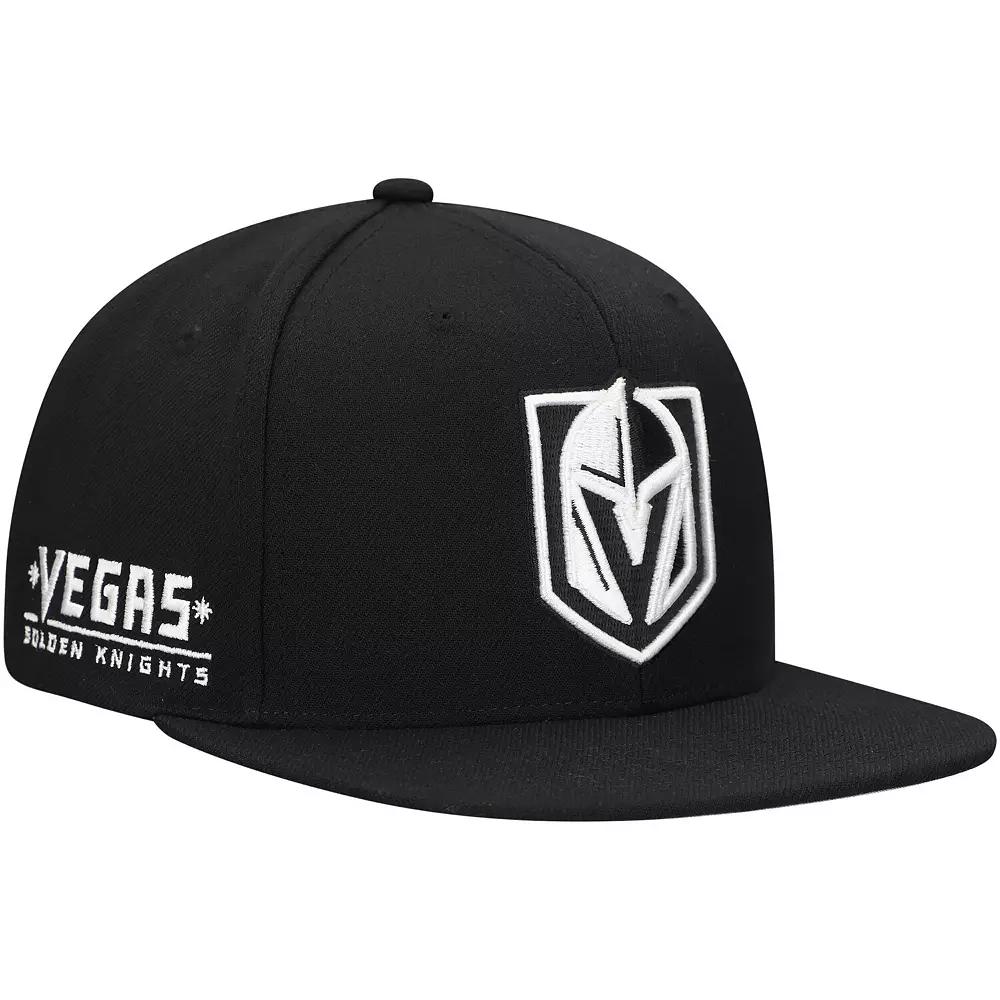 Men's Mitchell & Ness  Black Vegas Golden Knights Team Snapback Hat, Lvk Black Product Image