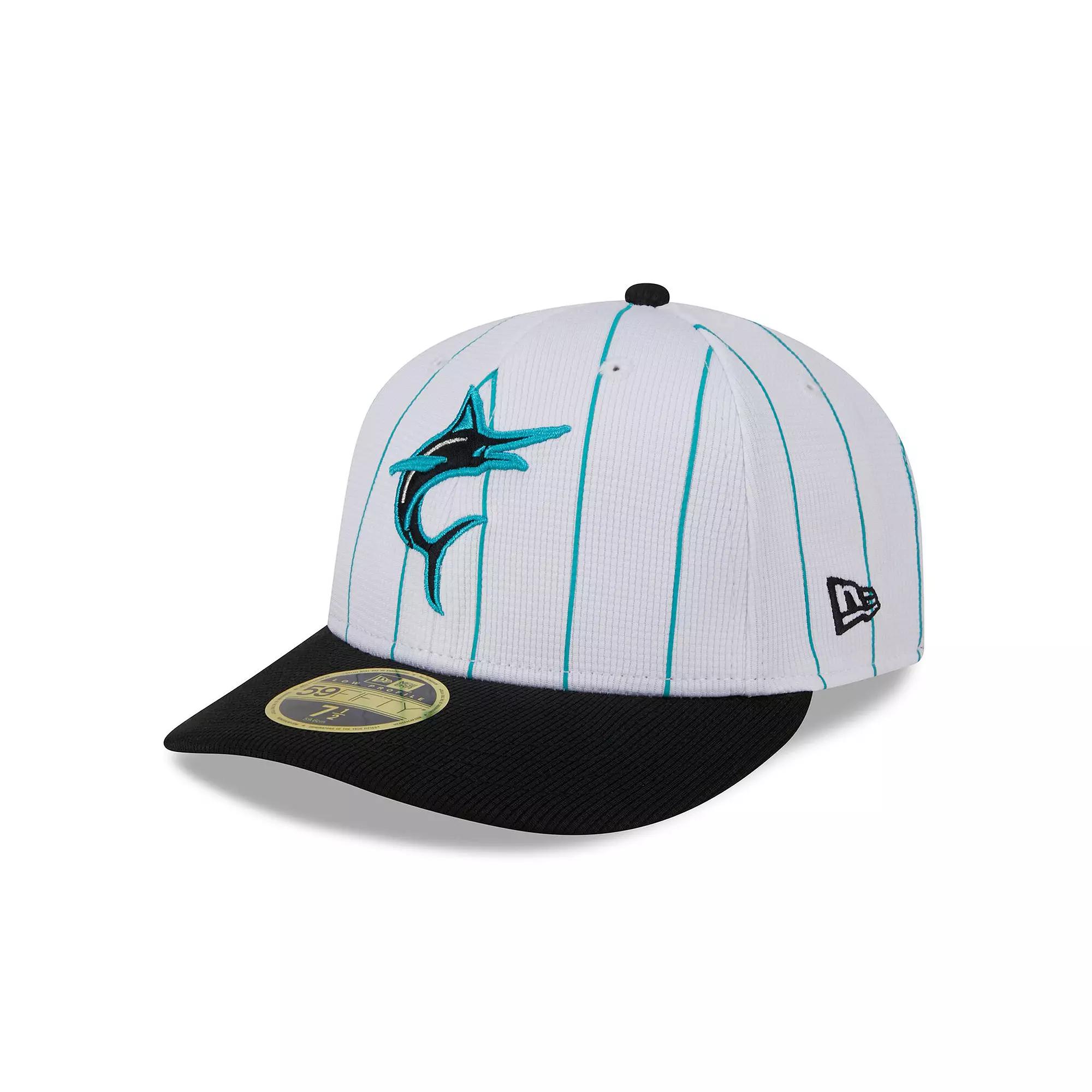 Men's New Era White Miami Marlins 2024 Batting Practice Low Profile 59FIFTY Fitted Hat,  Product Image