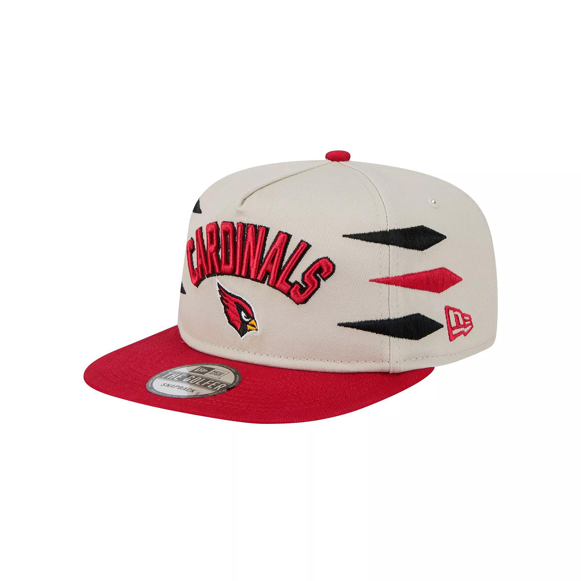 Men's New Era Stone/Cardinal Arizona Cardinals Athletic Golfer Snapback Hat, Team Product Image