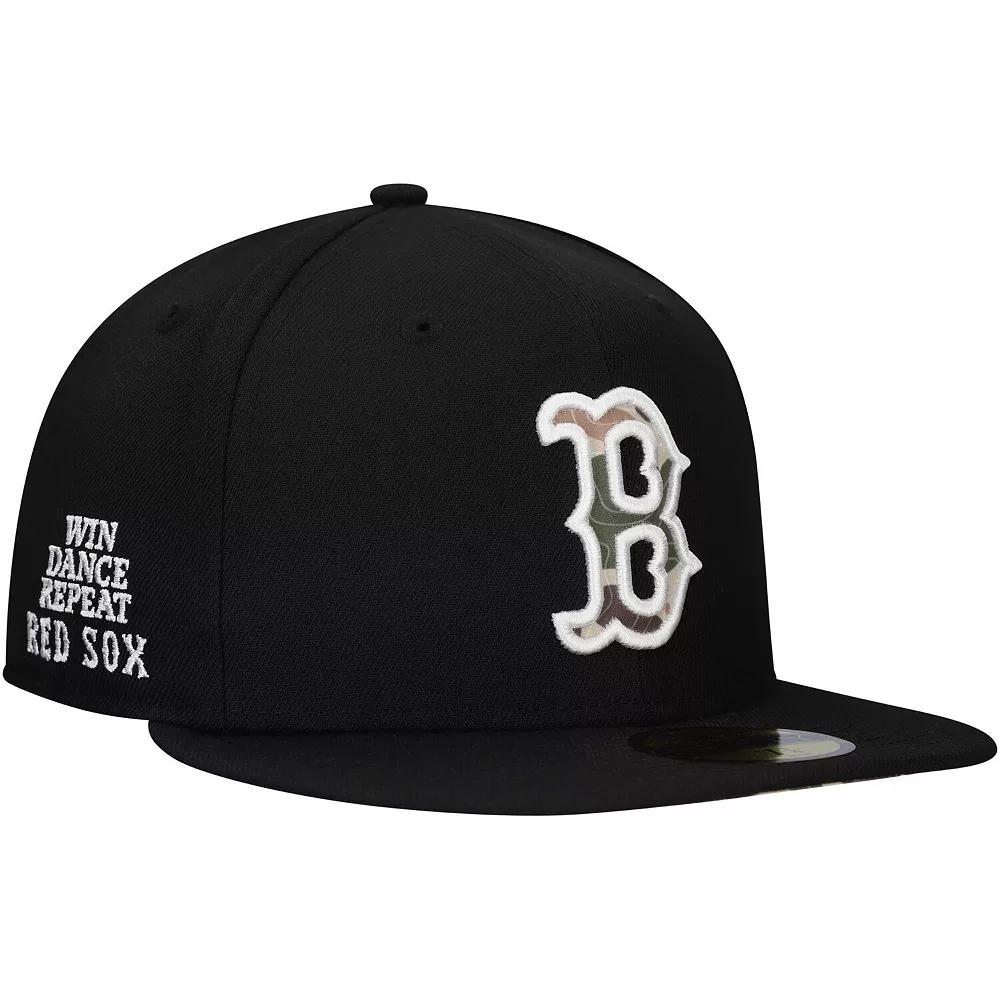 Men's New Era Black Boston Red Sox Troop Chant Camo Undervisor 59FIFTY Fitted Hat,  Product Image