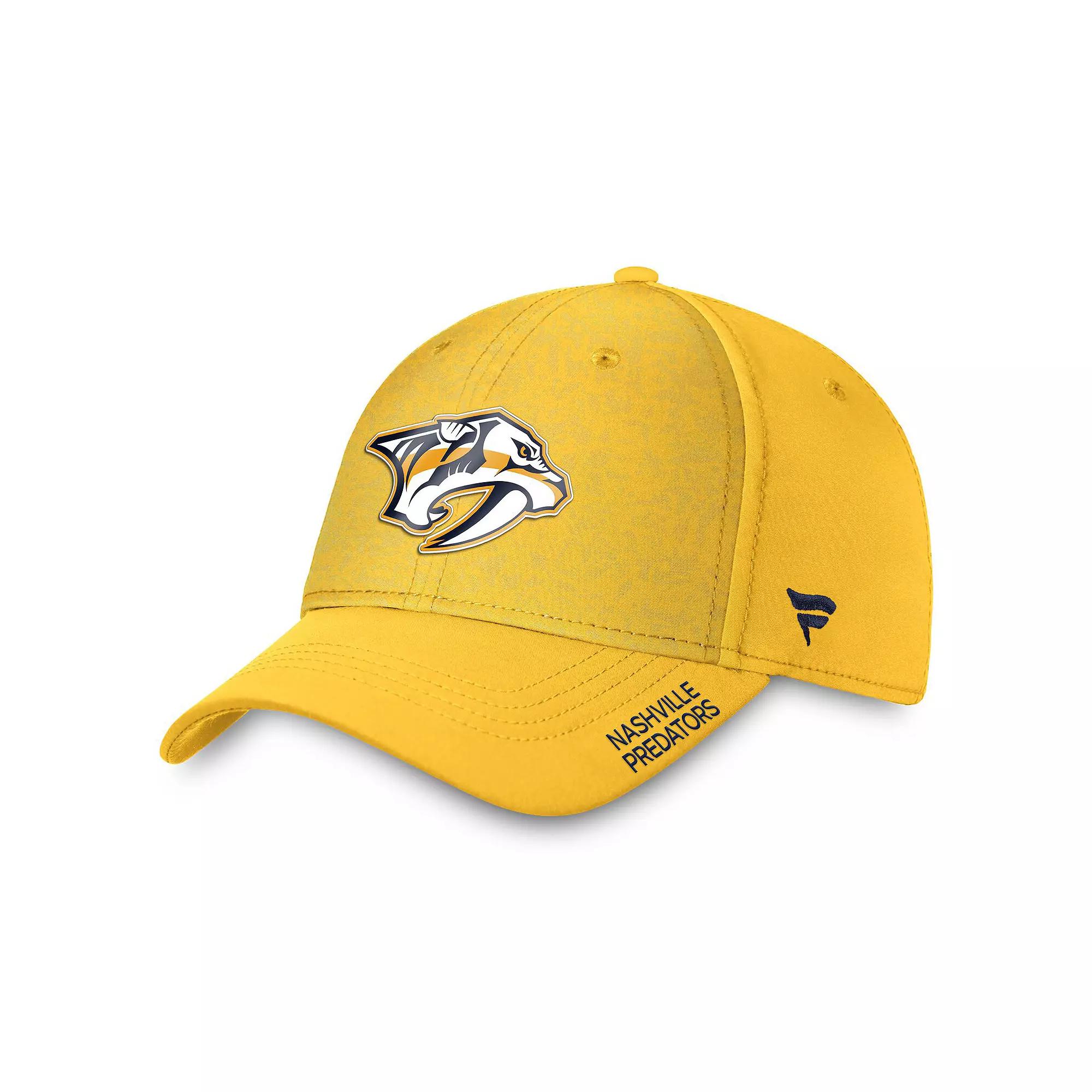Men's Fanatics Branded Gold Nashville Predators Authentic Pro Rink Flex Hat, Size: Medium/Large, Pdt Gold Product Image