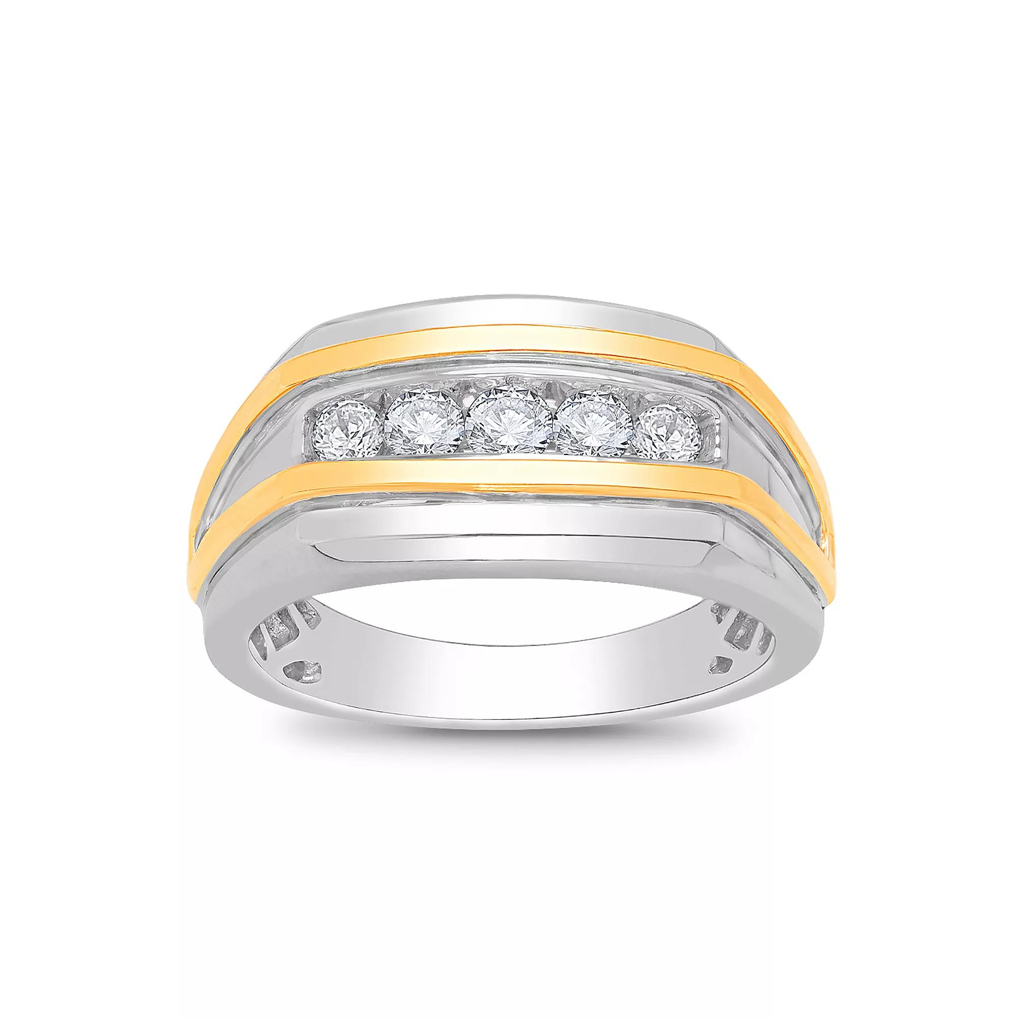 Galaxie Solaire 10k Gold Two Tone 1/2 Carat T.W. Lab-Grown Diamond Men's Ring, Size: 12, 10k 2 Tone Product Image