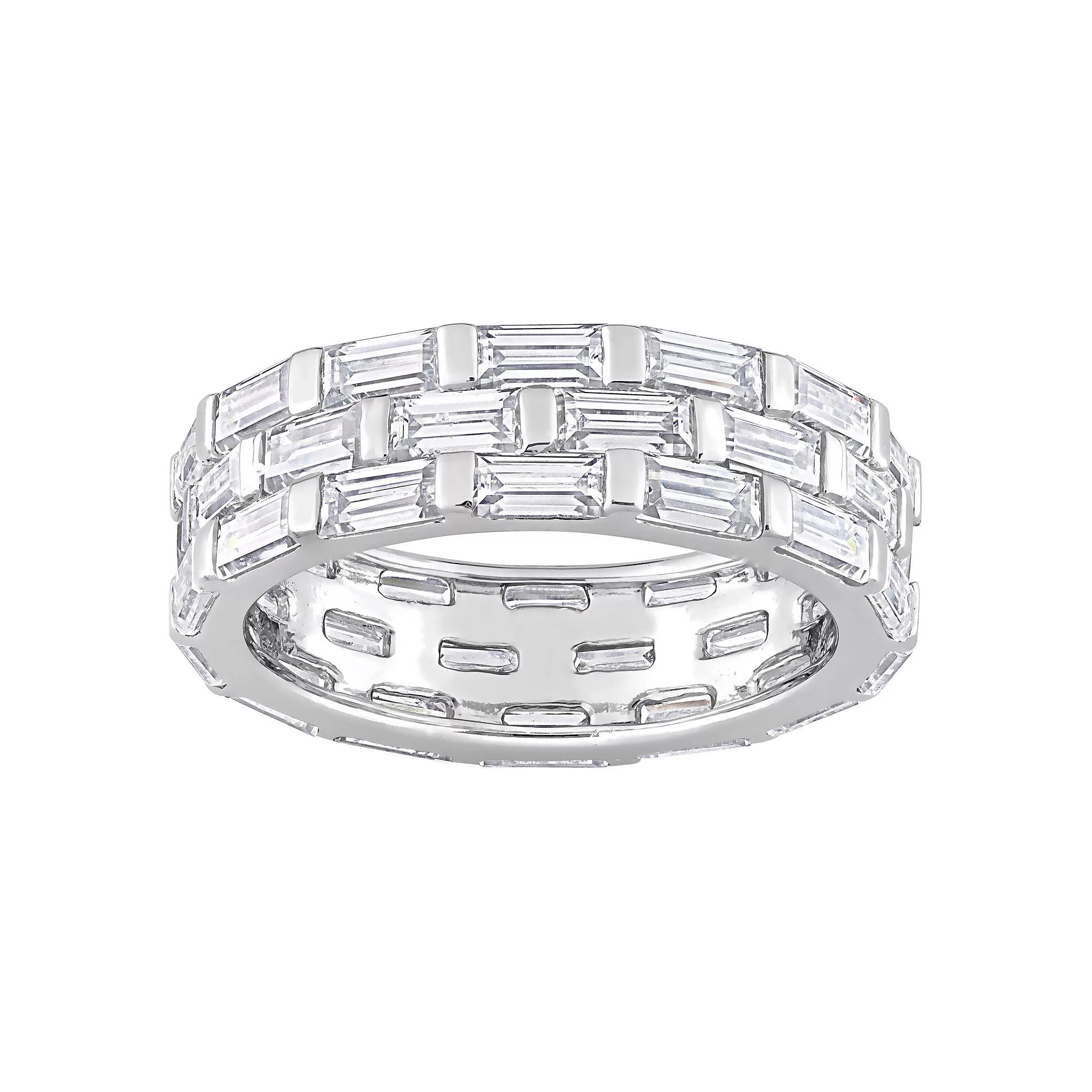 Stella Grace Sterling Silver 4 5/8 Carat T.W. Lab-Created Moissanite Triple Band Ring, Women's, Size: 7 Product Image