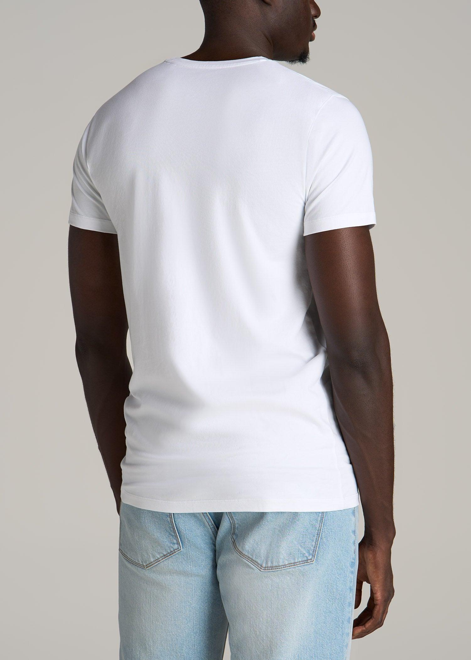 The Essential MODERN-FIT Crewneck Tee for Tall Men in White Male Product Image