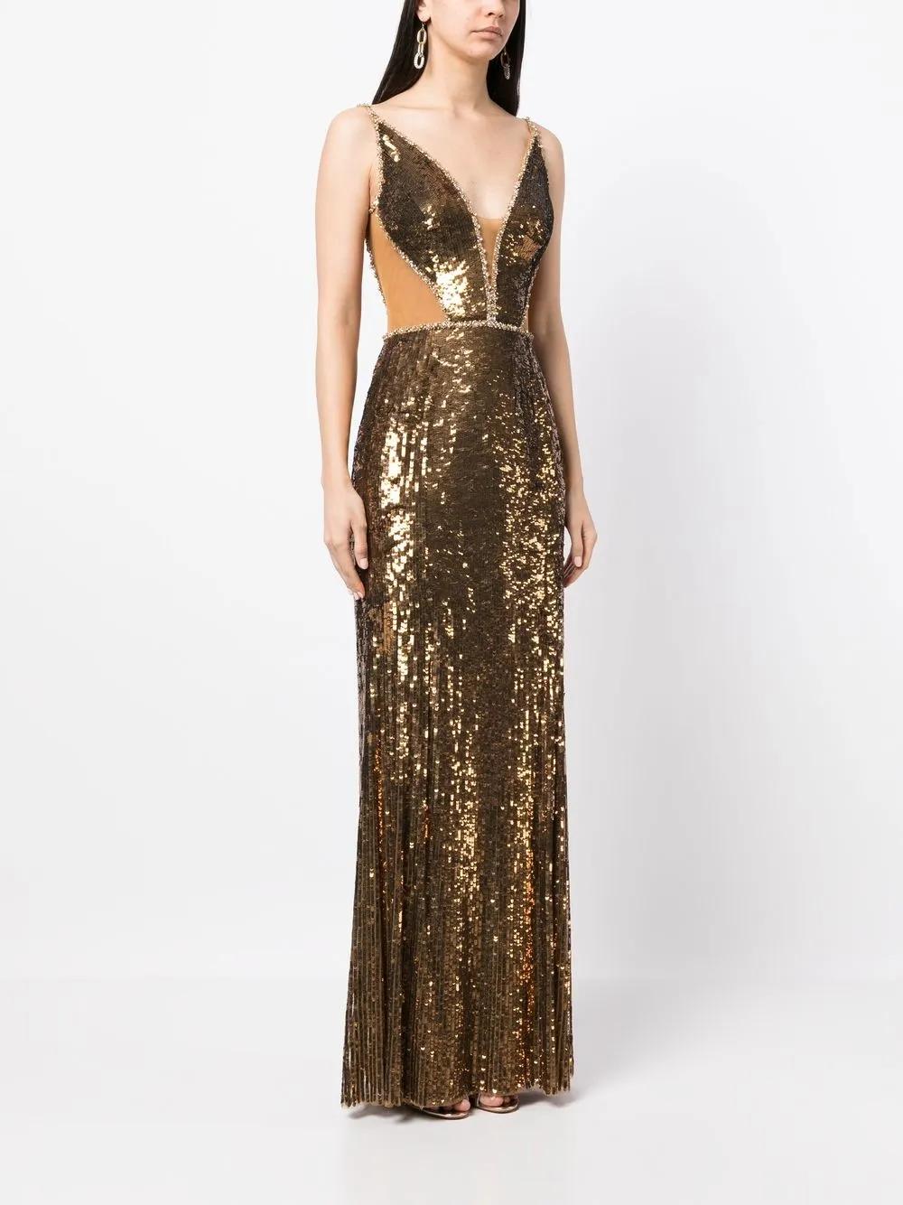 Amara sequin-embellished sleeveless gown Product Image
