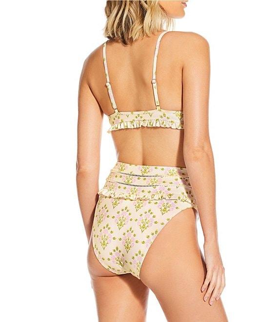 A Loves A Pretty Posey Ruffle High Waisted Swim Bottom Product Image