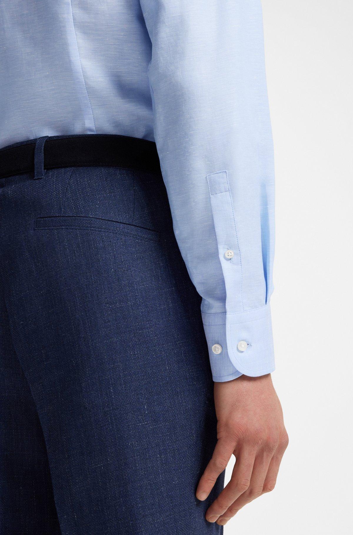 Slim-fit shirt in linen-blend twill Product Image