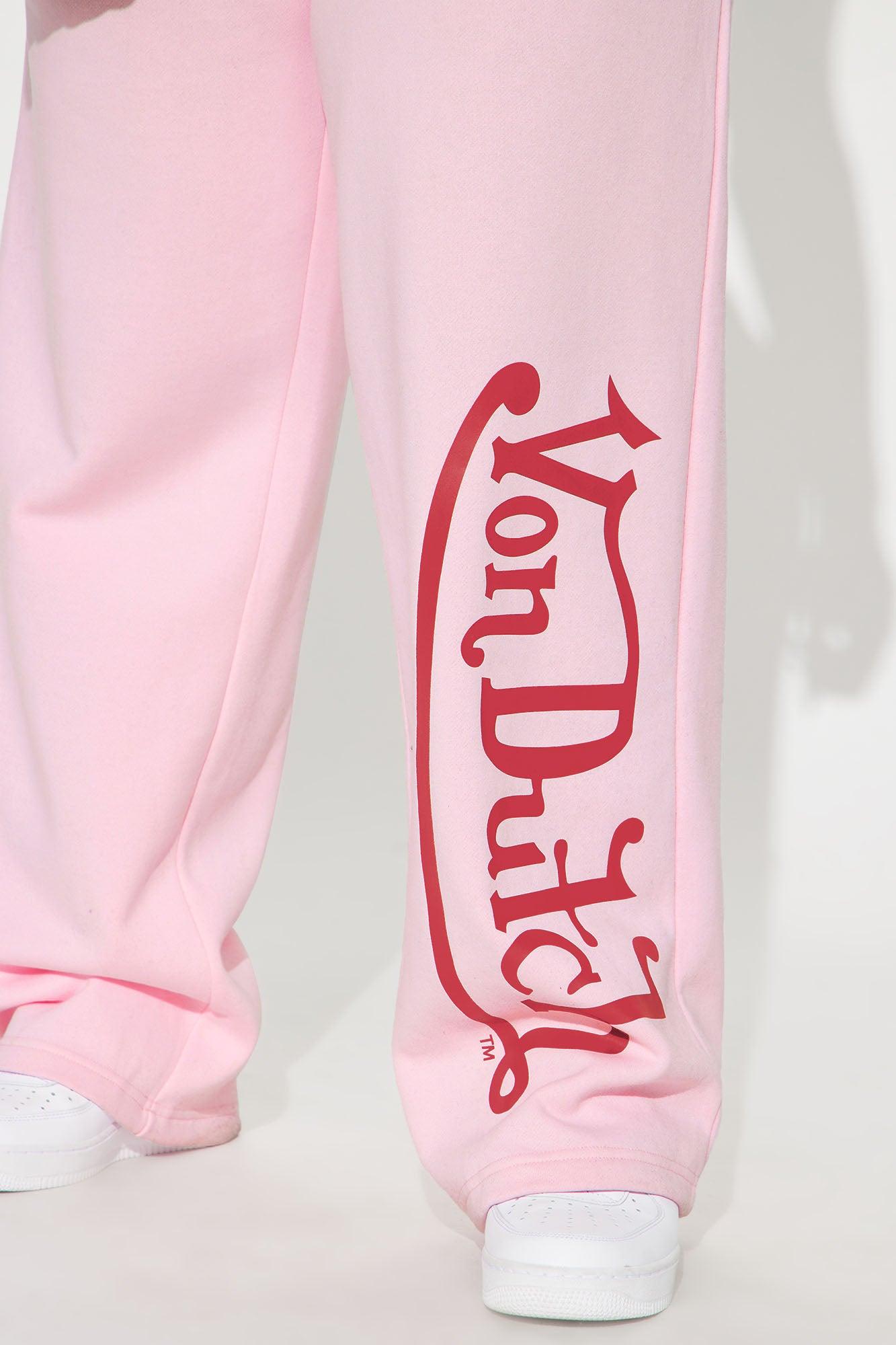 Von Dutch Wide Leg Pant - Light Pink Product Image