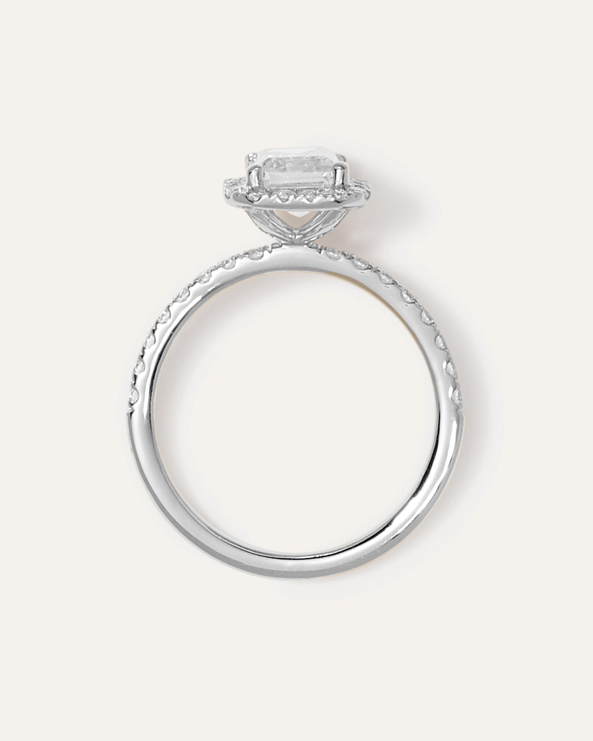 Quince | Women's Lab Grown Diamond Emerald Halo Pave Engagement Ring Product Image