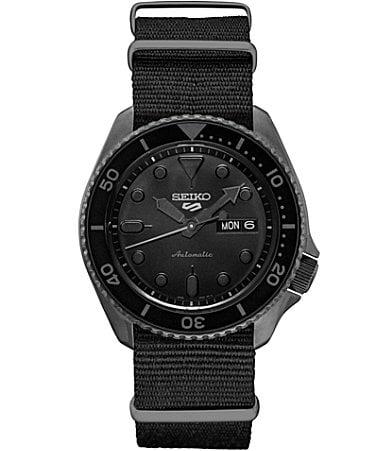 Seiko Mens Seiko 5 Sports Automatic Black Nylon Strap Watch Product Image