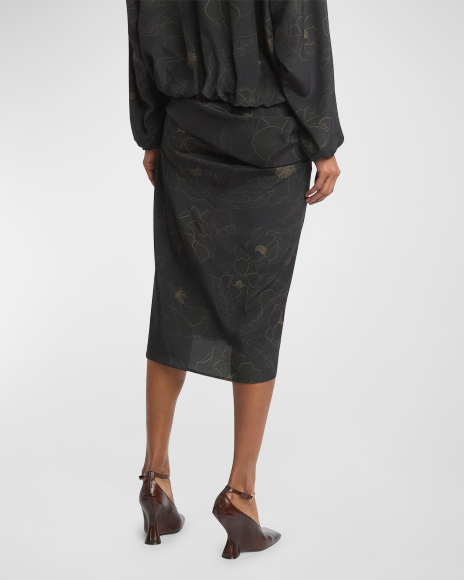 Saren Floral-Print Asymmetric Short Skirt Product Image