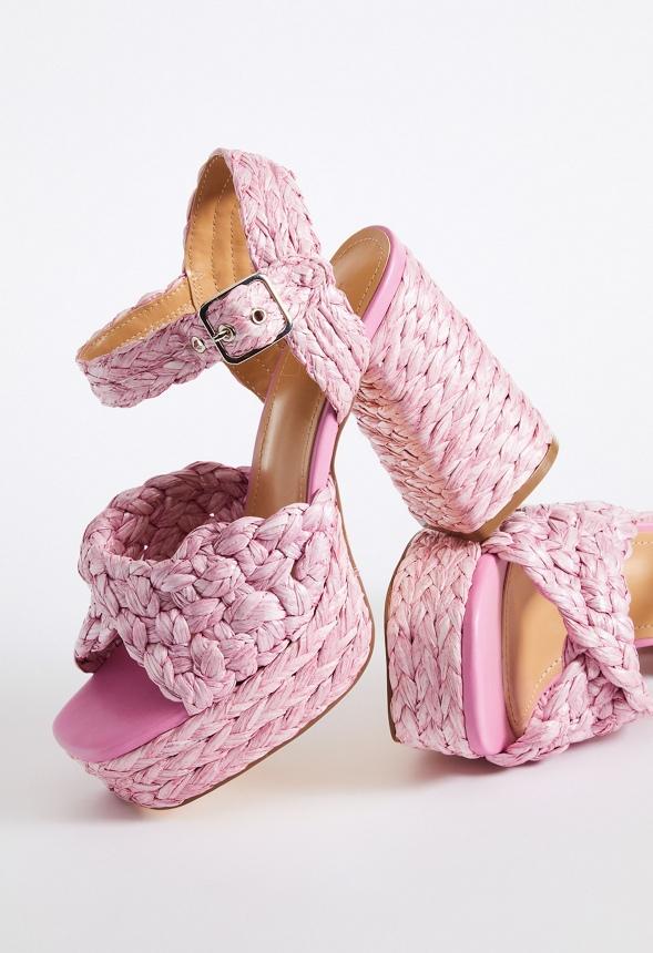 JustFab Margaux Platform Loafer Pump Womens Black/ White Size 8.5 Product Image