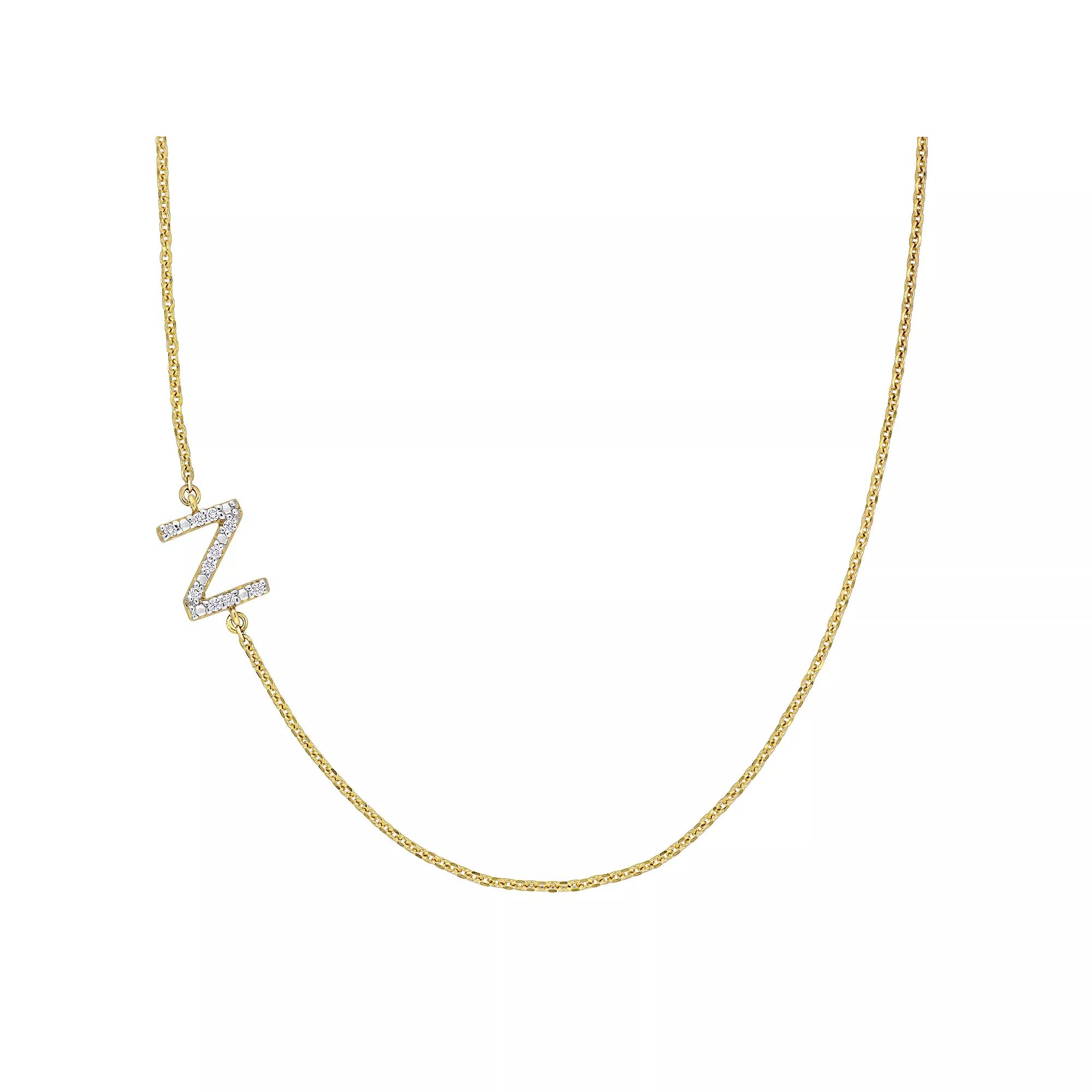 Stella Grace 14k Gold Diamond Accent Initial Necklace, Women's,  Product Image