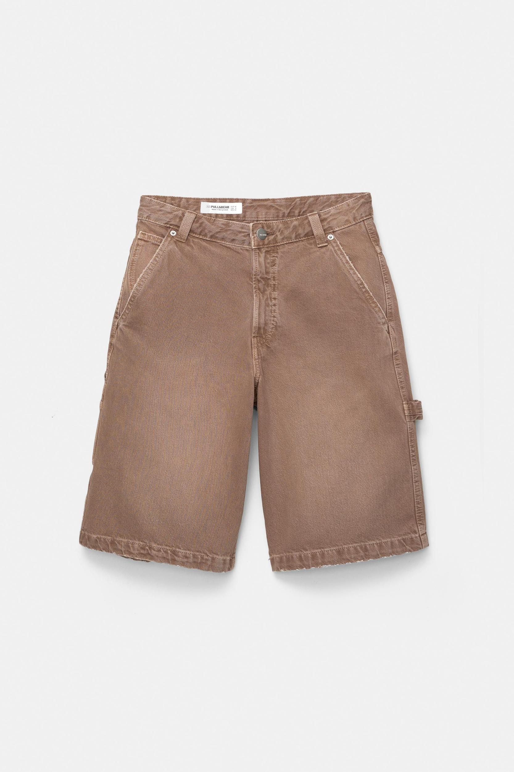 Brown carpenter Bermuda shorts Product Image