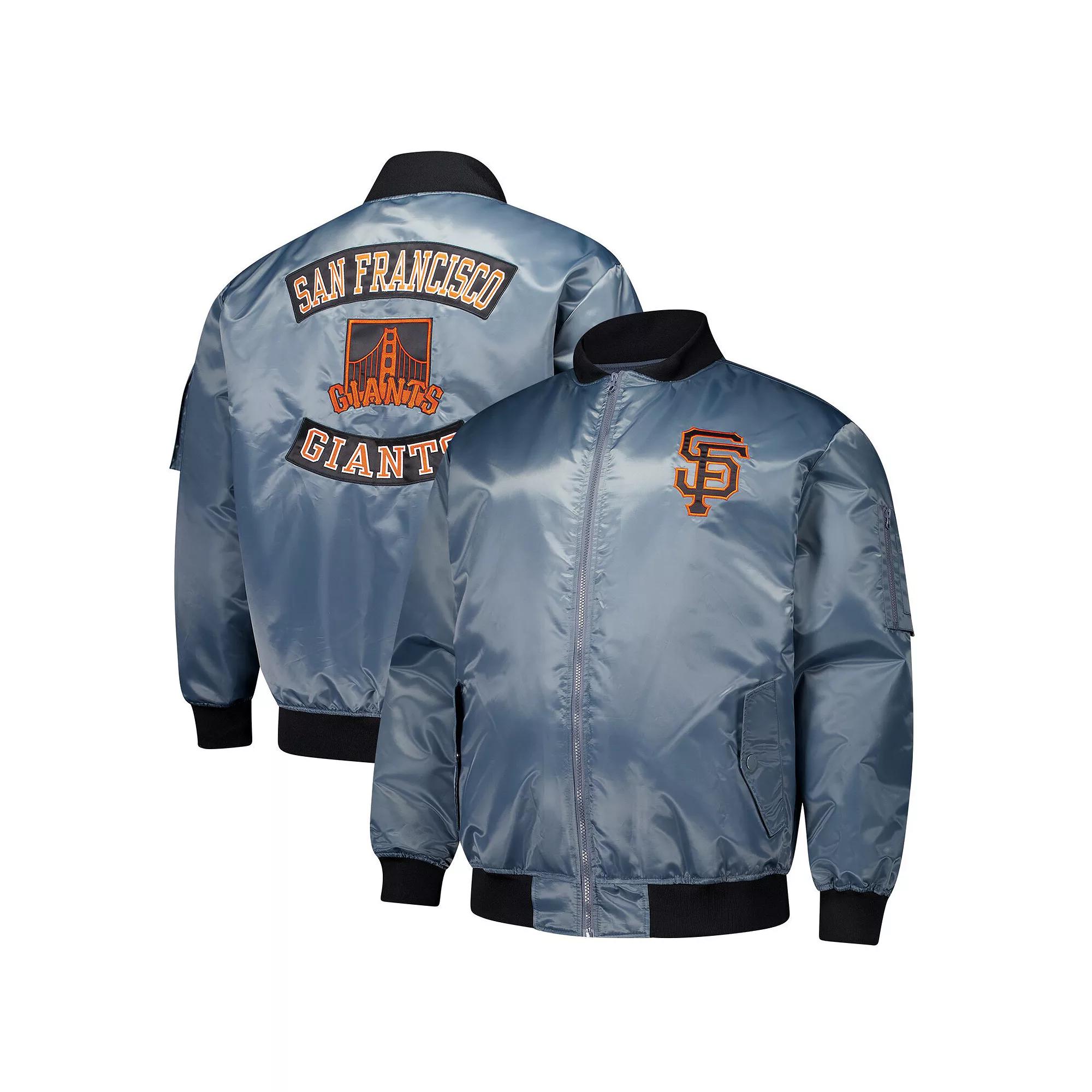 Men's Profile Charcoal San Francisco Giants Big & Tall Full-Zip Bomber Jacket,  Product Image