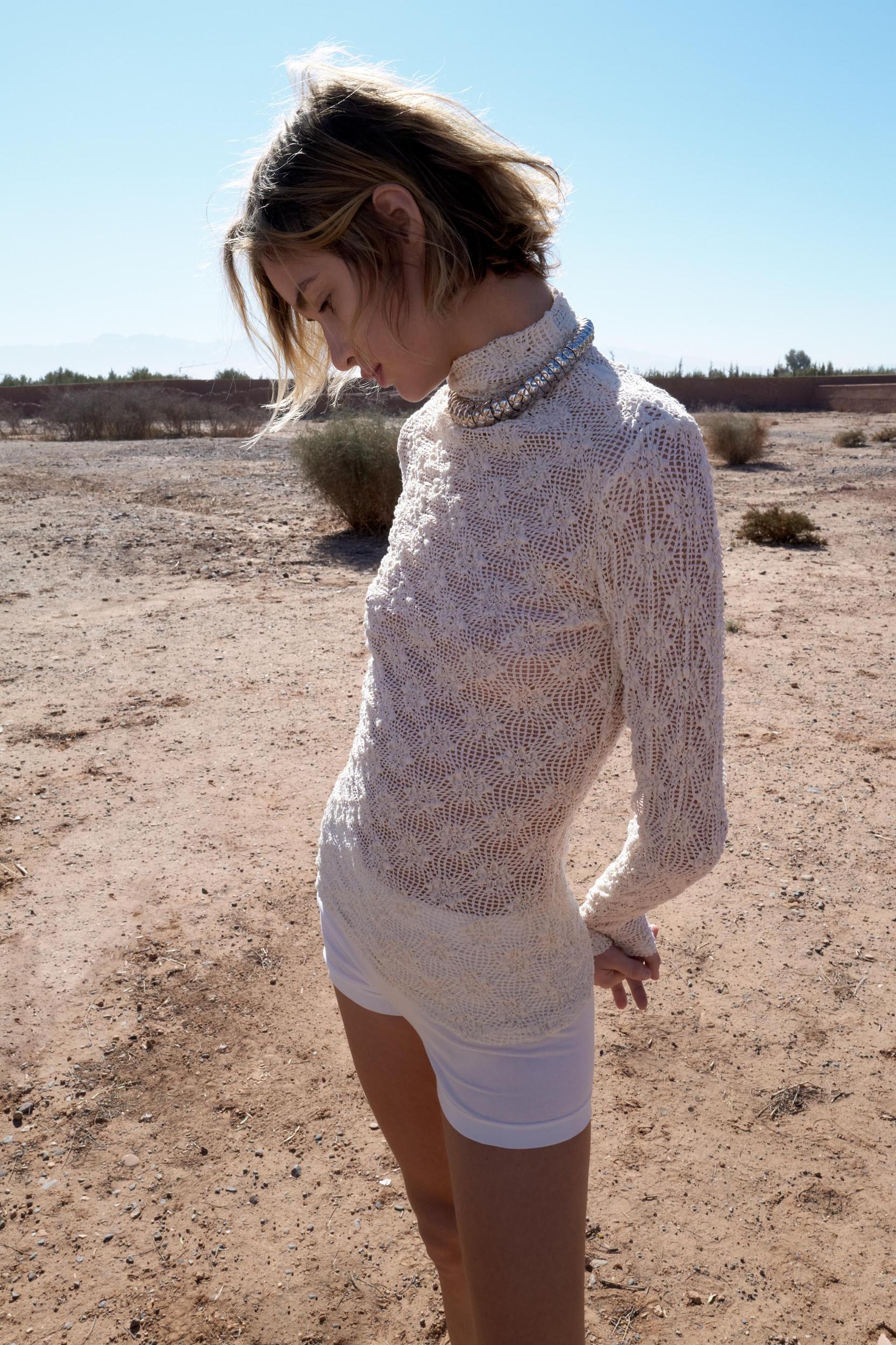 LACE HIGH NECK TOP Product Image