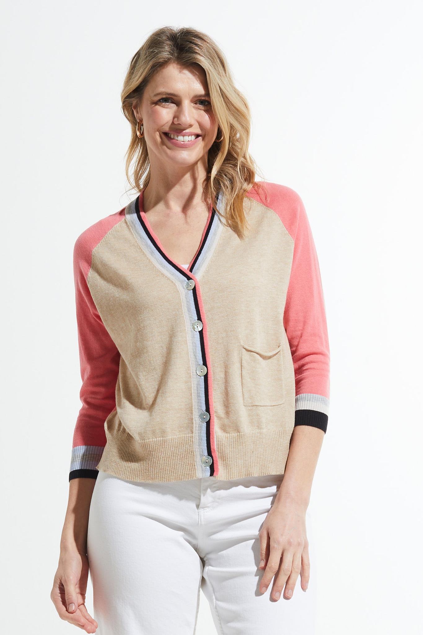 Stripe Trim Cardigan Product Image