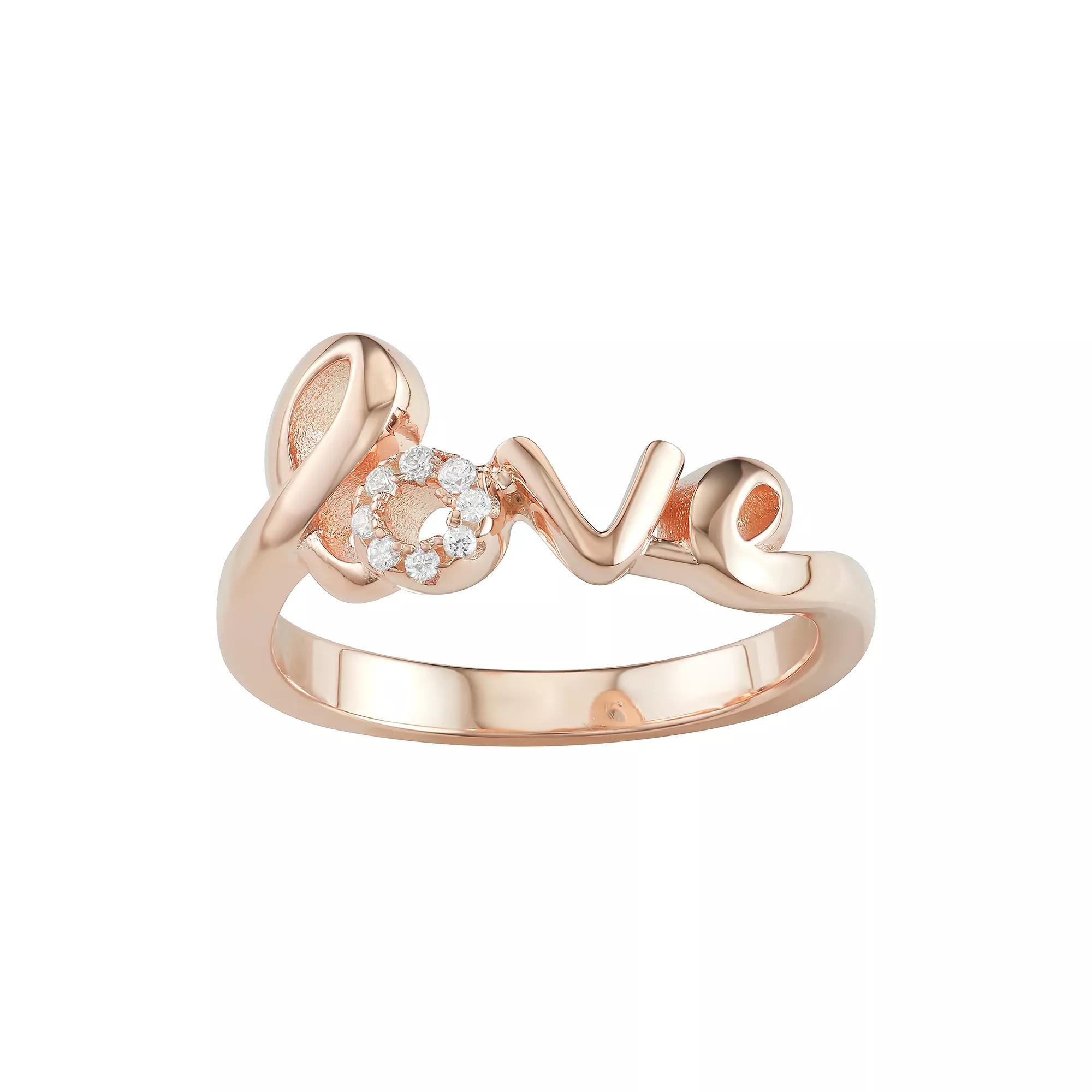 Sterling Silver "Love" Ring, Women's, Size: 7 Product Image