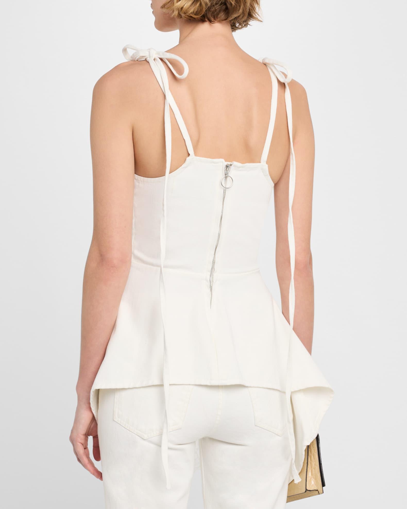 Denim and Lace Strappy Top Product Image