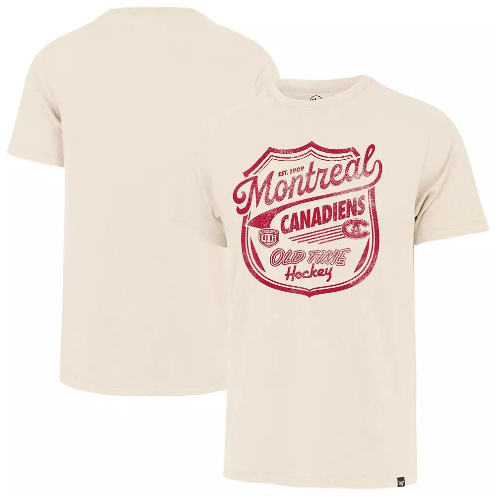 Men's '47  Cream Montreal Canadiens Poke Check Franklin T-Shirt, Size: 2XL, Cnd Beige Product Image