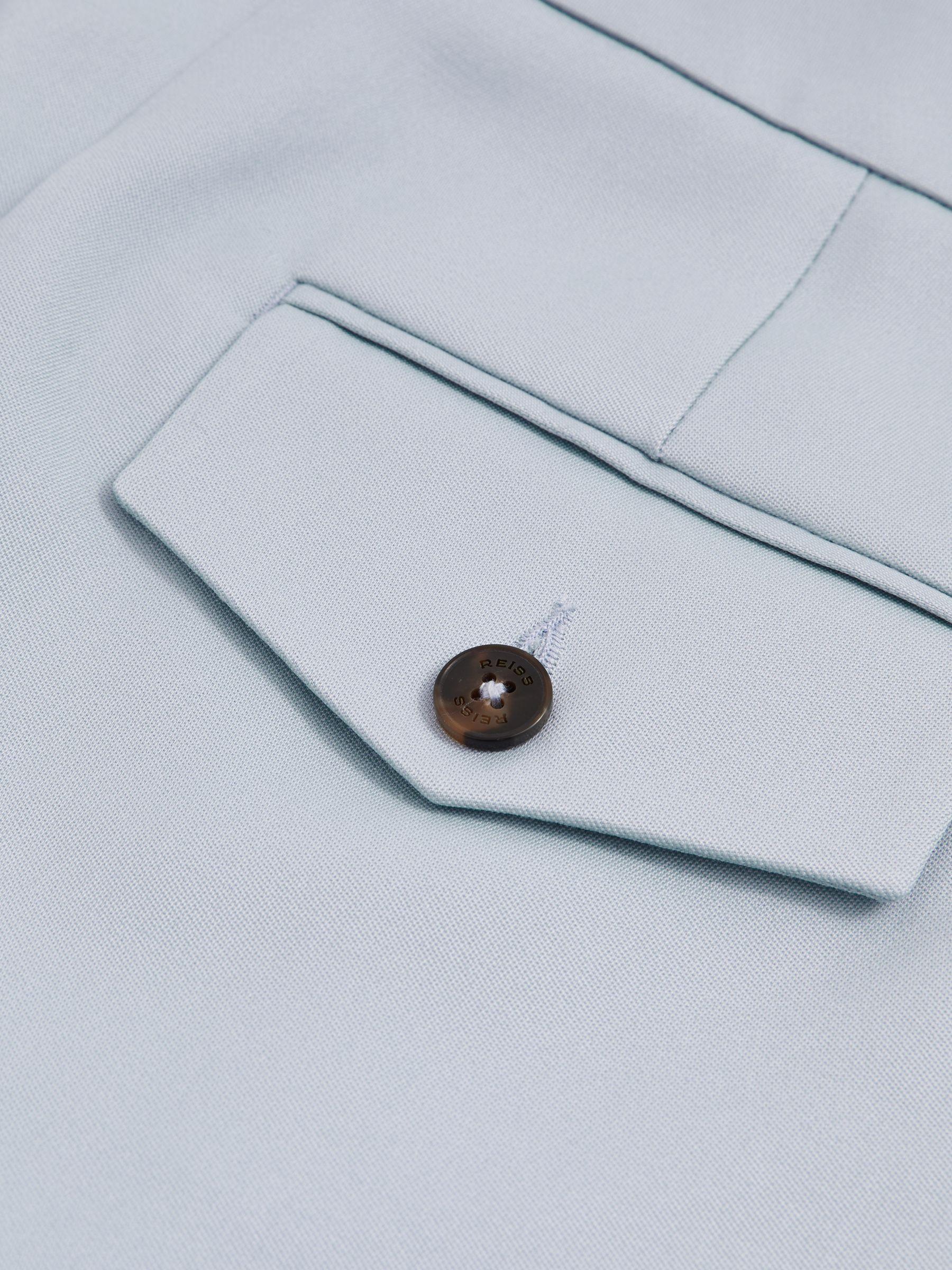 Single-Pleat Tailored Shorts in Blue Product Image