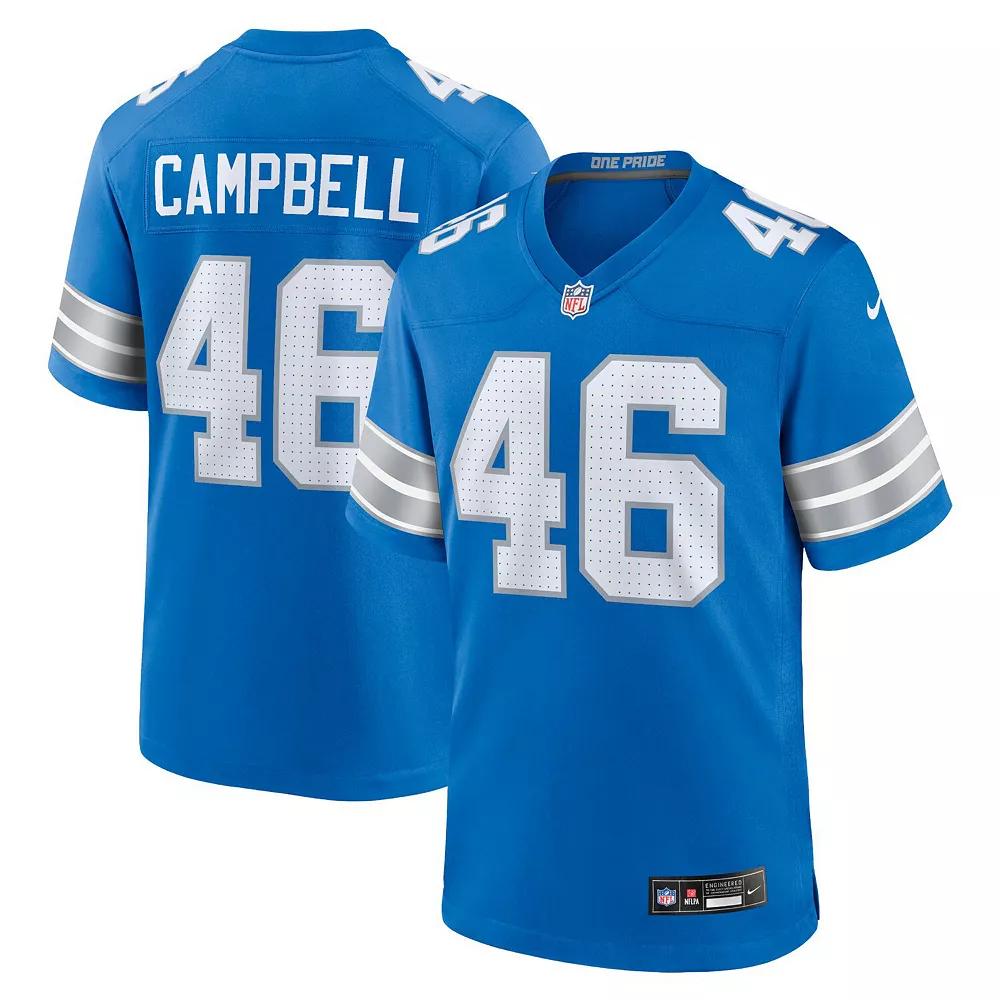 Men's Nike Jack Campbell Blue Detroit Lions Game Jersey, Size: 3XL Product Image