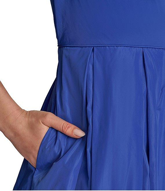 Donna Karan Taffeta Bow One Shoulder Sleeveless Ballgown Product Image