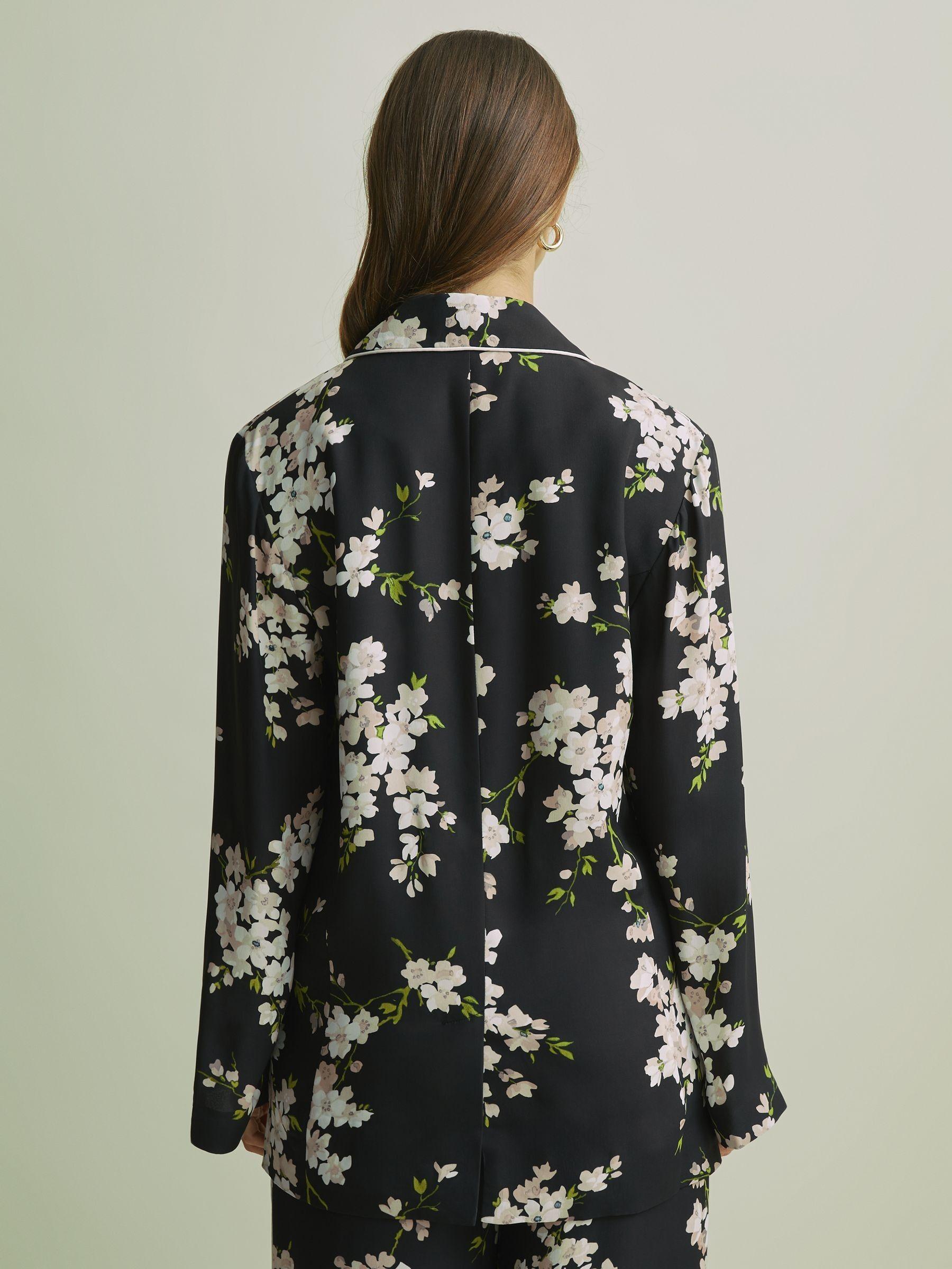 Florere Relaxed Double Breasted Black Blazer in Black Product Image