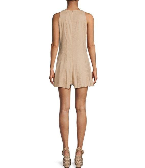 Gianni Bini Samie Linen Blend Halter Neck Sleeveless Romper Product Image