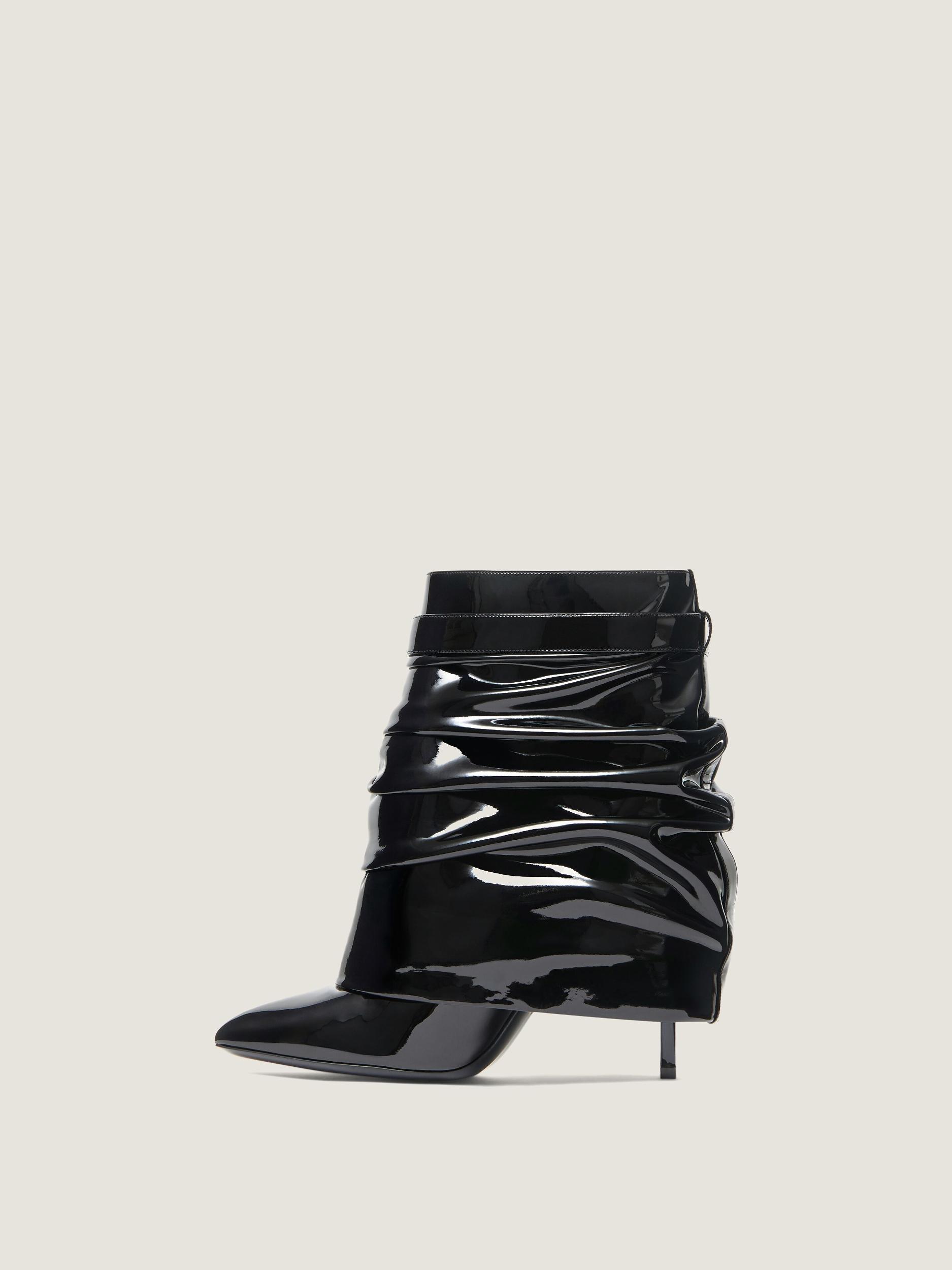 Shark Lock Stiletto ankle boots in latex Product Image