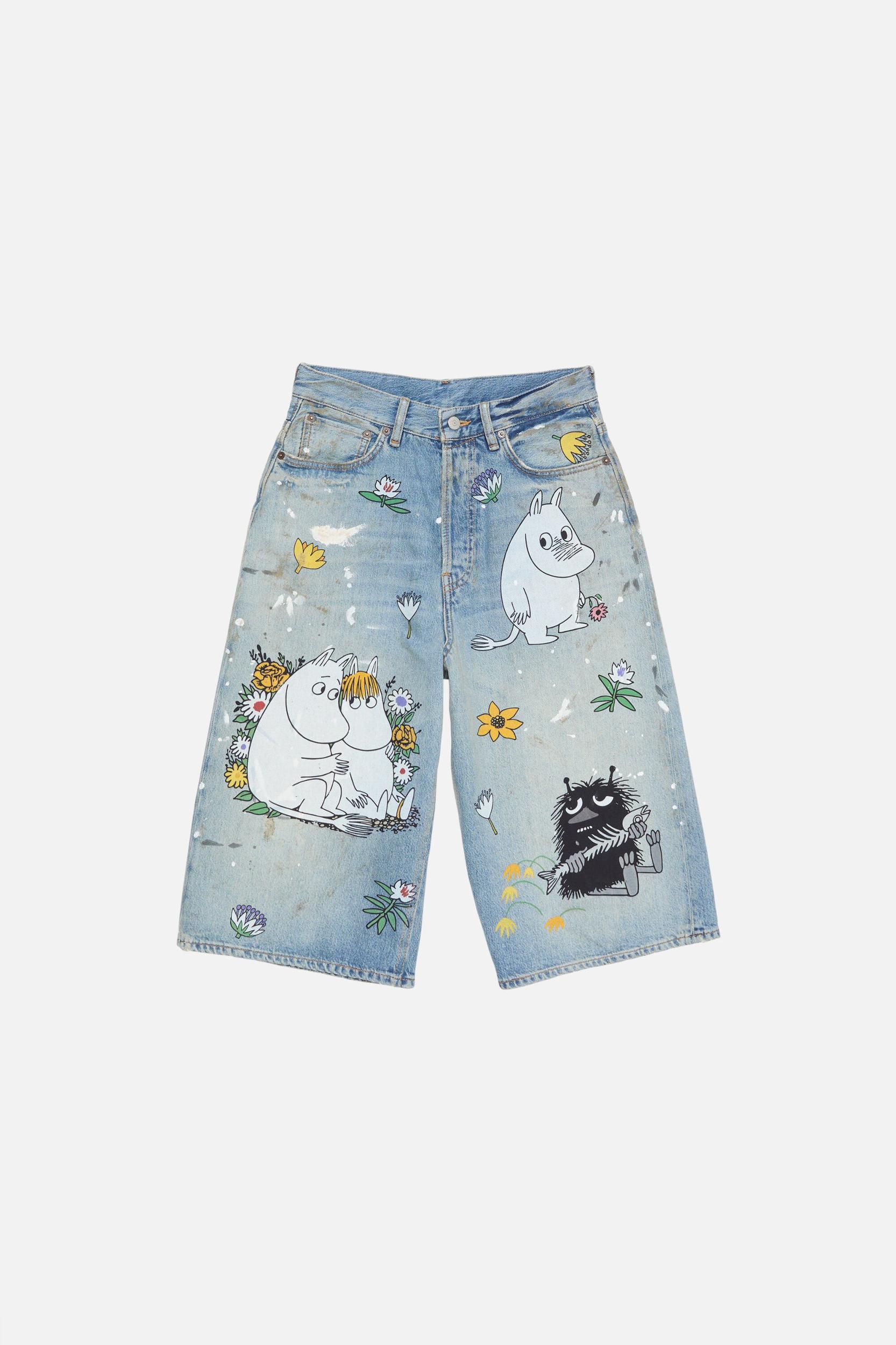 Denim shorts - Loose fit Acne Studios x Moomin Product Image