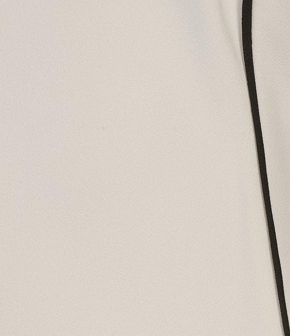 Investments Scuba Crepe Short Sleeve Contrast Piping Sheath Dress Product Image