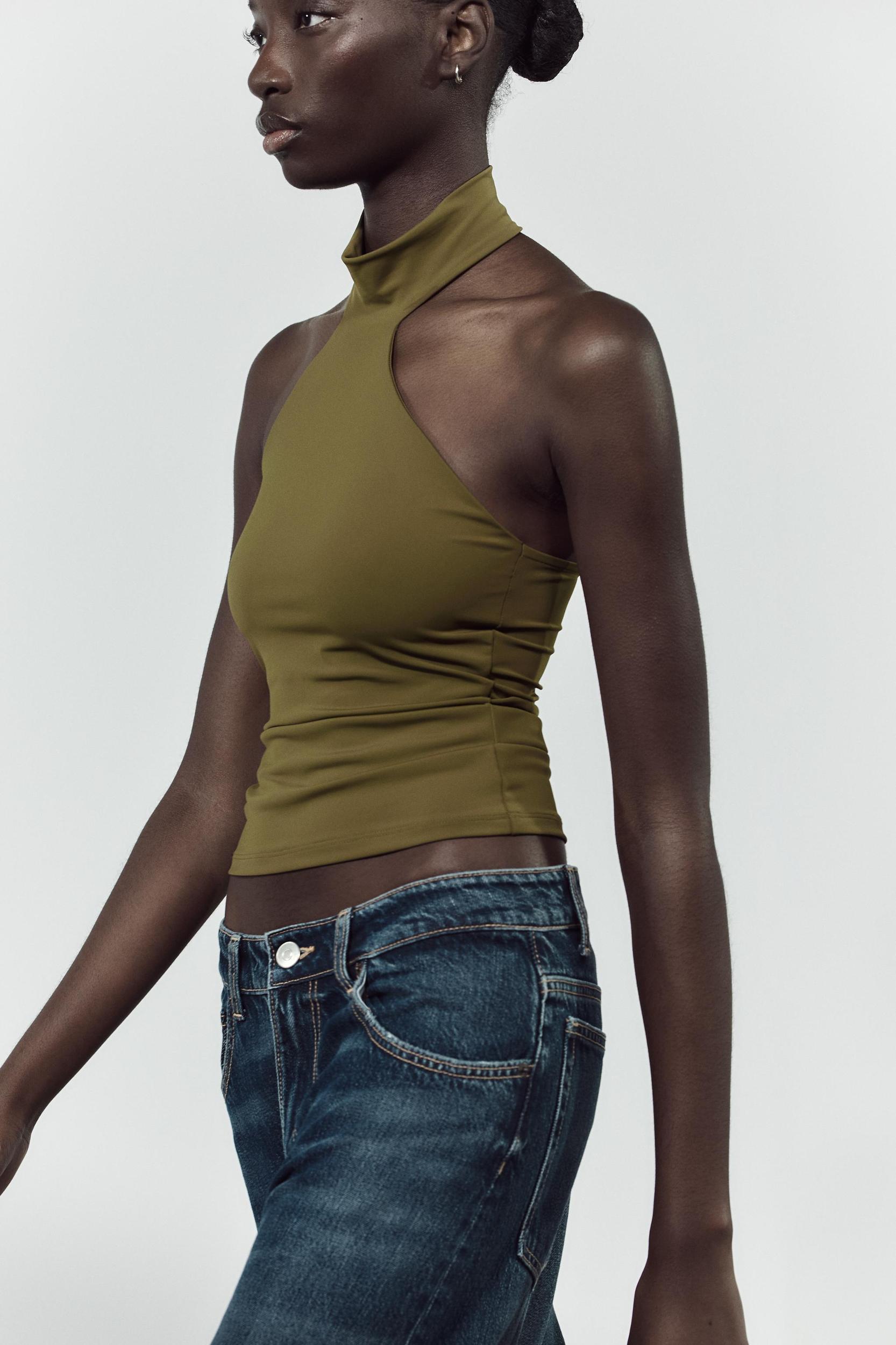 POLYAMIDE HALTER TOP Product Image