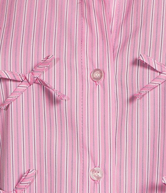 GB Woven Long Sleeve Bow Button-Front Top Product Image
