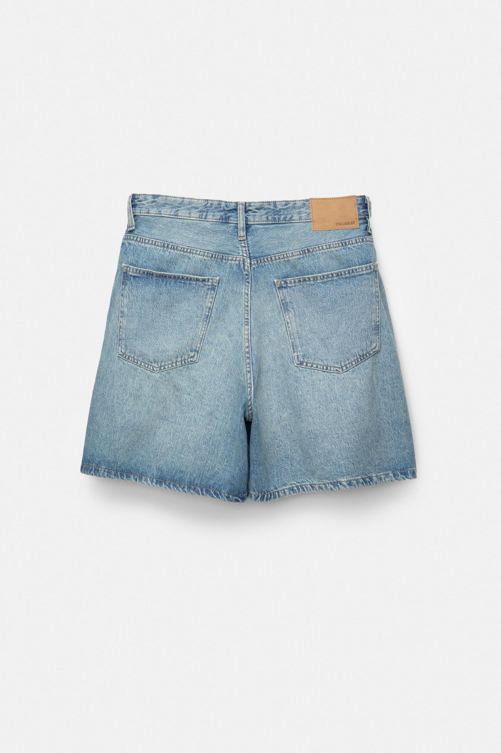 Denim short fit Bermuda shorts Product Image