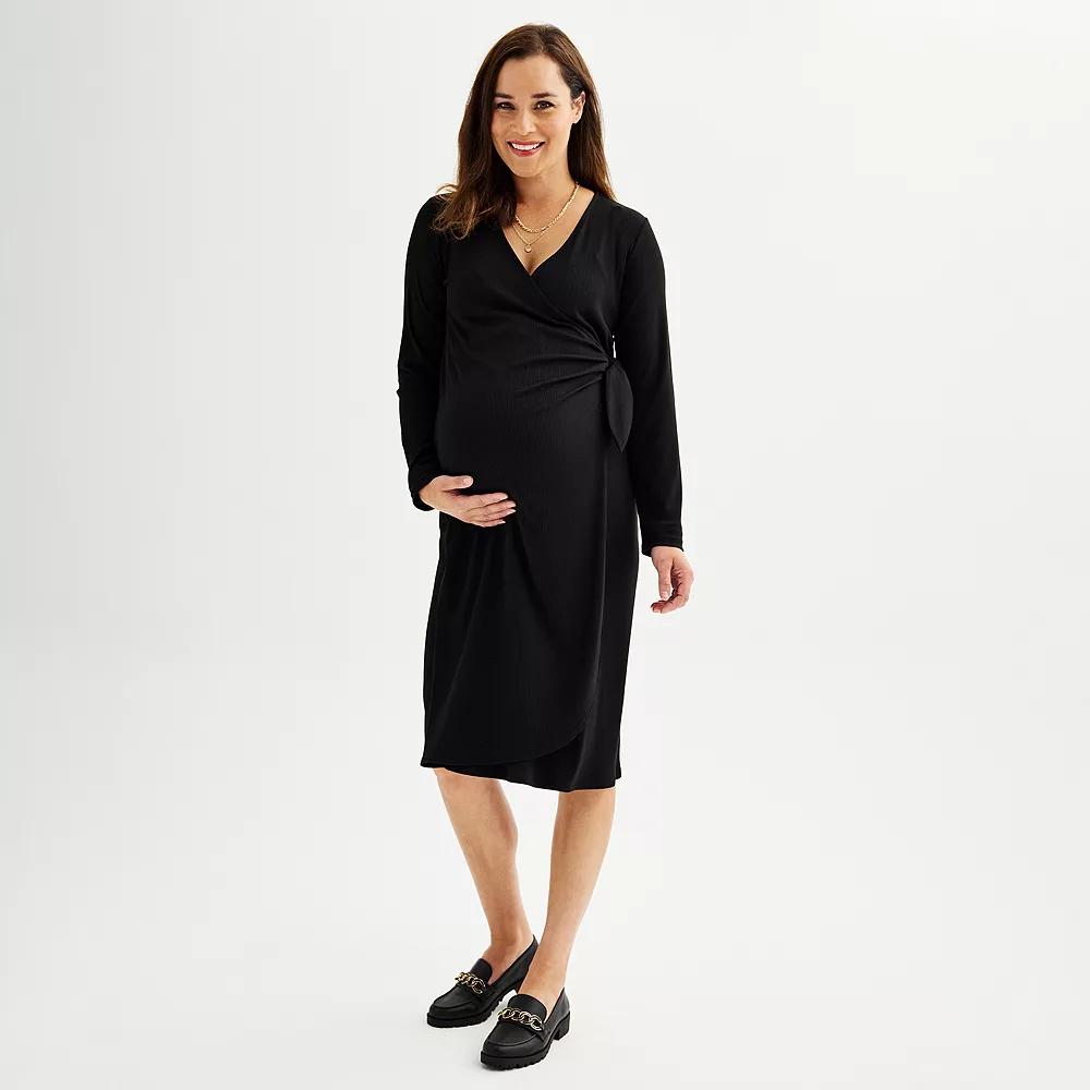 Maternity Sonoma Goods For Life Knit Wrap Dress, Womens Product Image